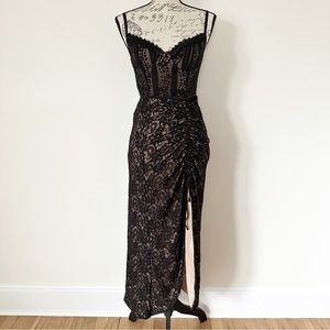 URBAN OUTFITTERS ANGELICA CORSET MIDI DRESS